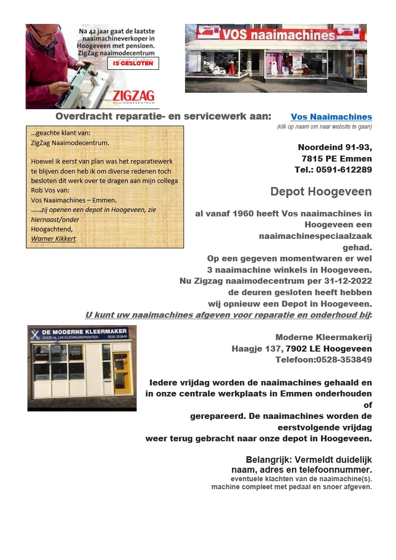 Vos naaimachines
